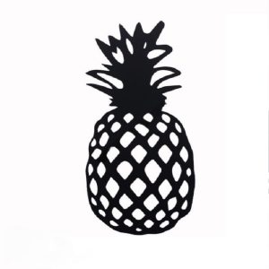 Décoration murale en métal noir design ananas