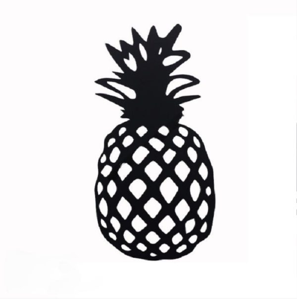 Décoration murale en métal noir design ananas