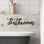 Art mural moderne en métal noir pour décor de salle de bain