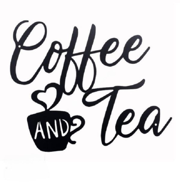 Décoration murale métal noir style coffee and tea