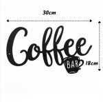 Plaque en métal noir décoration coffee bar moderne