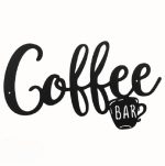 Décoration murale métal noir pour coffee bar