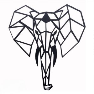 Élégante décoration murale en métal noir éléphant