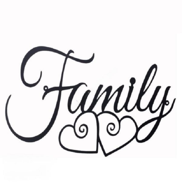 Décoration murale en métal noir Family moderne