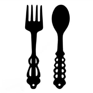 Décoration murale fourchette cuillère métal noir