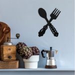 Ensemble déco mural cuisine métal noir