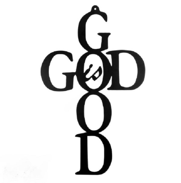 Décoration murale en métal noir God is Good