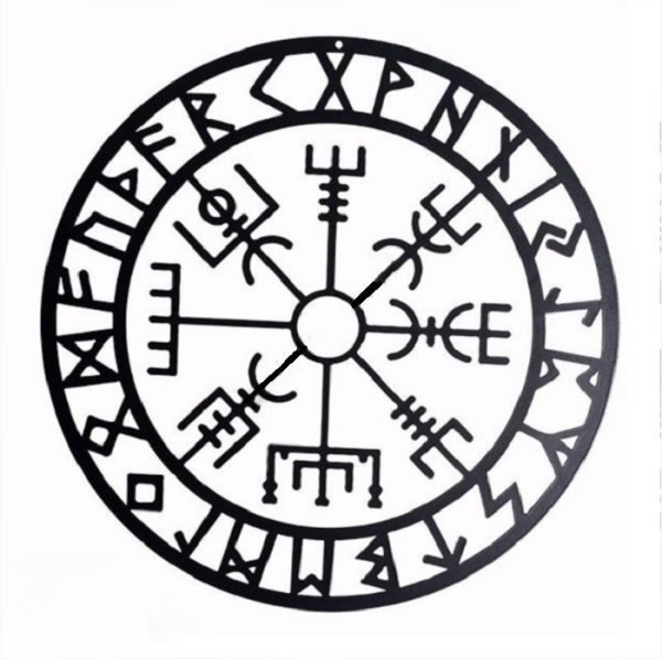 Décoration murale en métal noir motif nordique