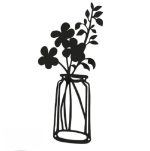 ensemble de trois vases déco murale en métal noir