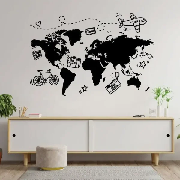décoration murale carte du monde