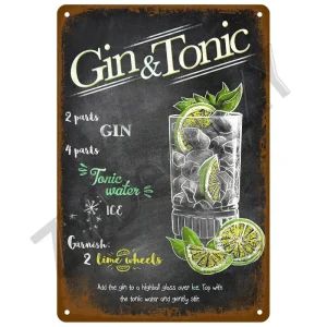 Plaque décorative murale Gin & Tonic