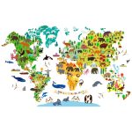 sticker mural animaux colorés