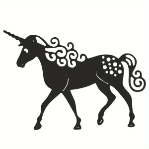 Décoration murale en métal d'une licorne