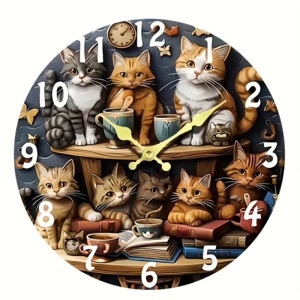 horloge murale chats