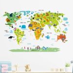 décor mural carte animalière