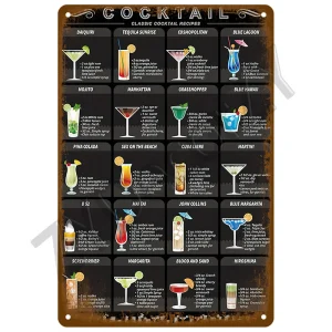 Plaque décorative murale Cocktail