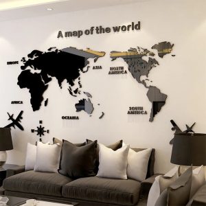 sticker mural carte du monde