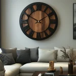 décoration murale horloge bois