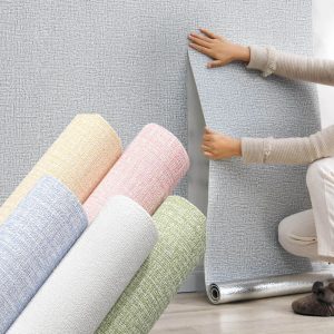 Papier peint adhésif épais effet lin