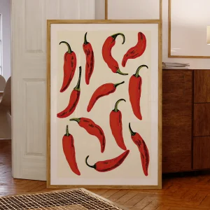 toile décorative murale piment rouge
