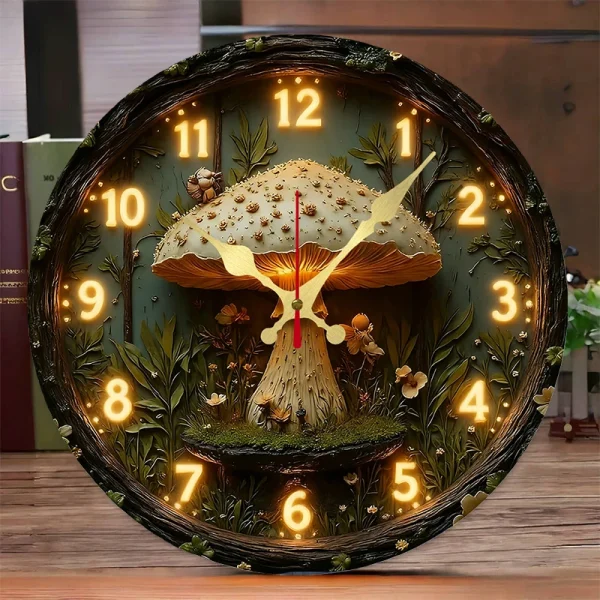 horloge murale décorative champignon