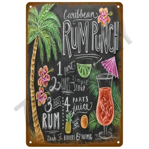 Plaque décorative murale Caribean Rum Punch