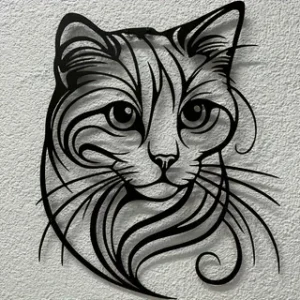 Décoration murale métal tête de chat design