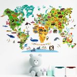 sticker chambre enfant carte du monde