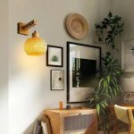 luminaire rotin rond
