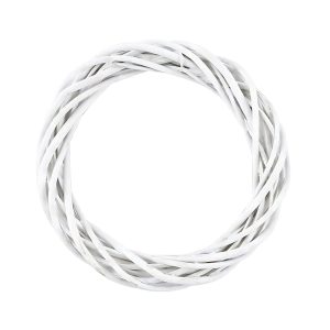 couronne murale en rotin blanc