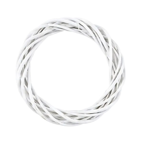 couronne murale en rotin blanc
