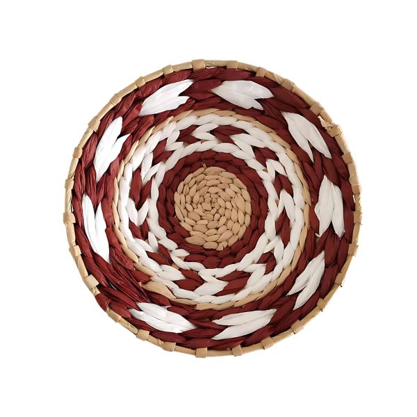 déco murale rotin rouge blanc