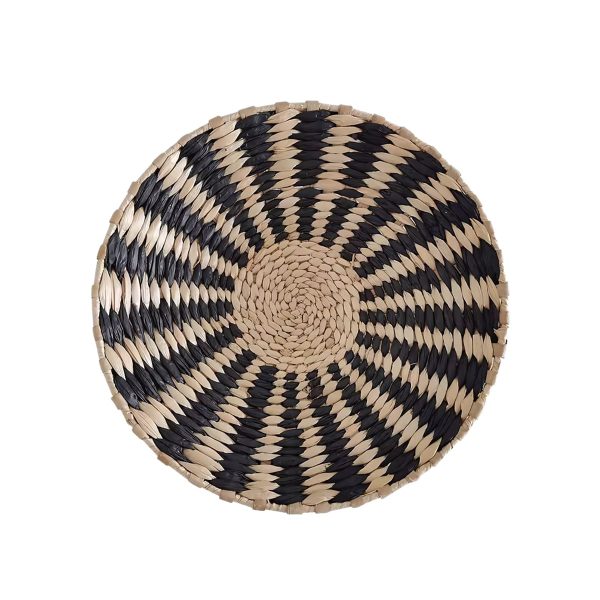 déco murale en rotin rayons noirs