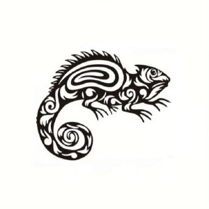 Décoration murale en métal d'un caméléon