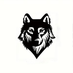 Décoration murale en métal d'une tête de loup