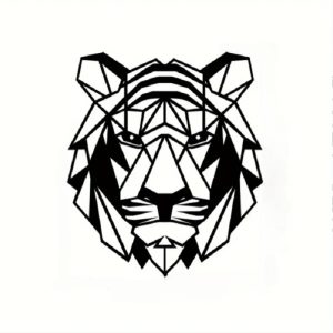 Décoration murale en métal d'une tête de tigre