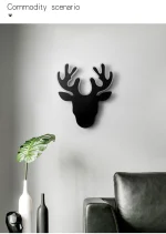 lumière murale noire cerf