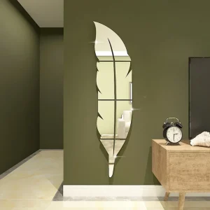Miroir décoratif plume d'oiseau