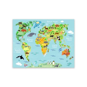 Carte du monde des animaux vecteur | Modèle 3